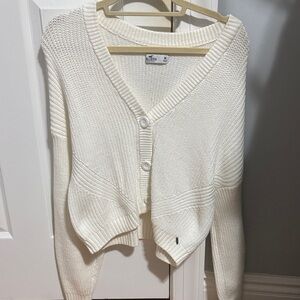 Hollister Women's Ivory Button-Up Cardigan